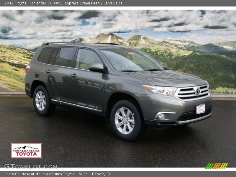 Cypress Green Pearl / Sand Beige 2012 Toyota Highlander V6 4WD