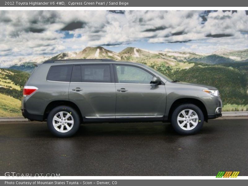 Cypress Green Pearl / Sand Beige 2012 Toyota Highlander V6 4WD