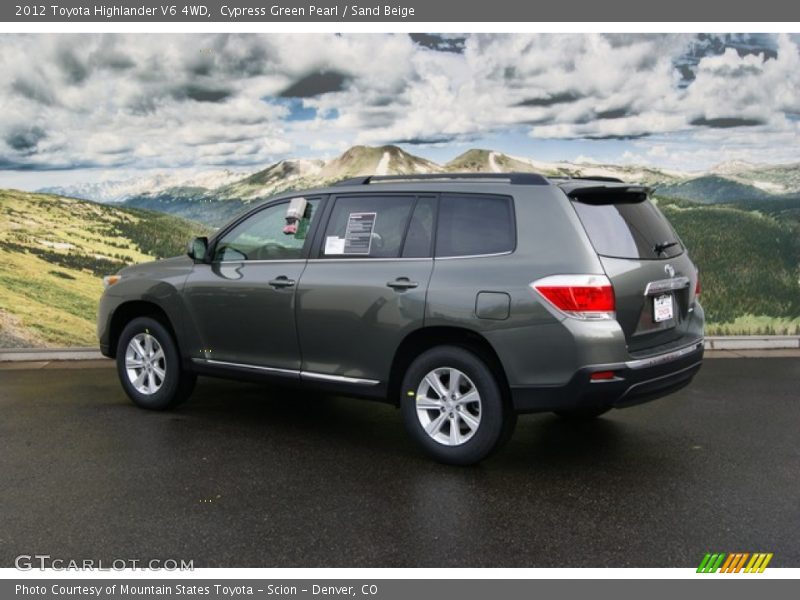 Cypress Green Pearl / Sand Beige 2012 Toyota Highlander V6 4WD