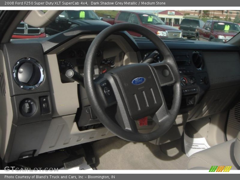 Dark Shadow Grey Metallic / Medium Stone 2008 Ford F250 Super Duty XLT SuperCab 4x4