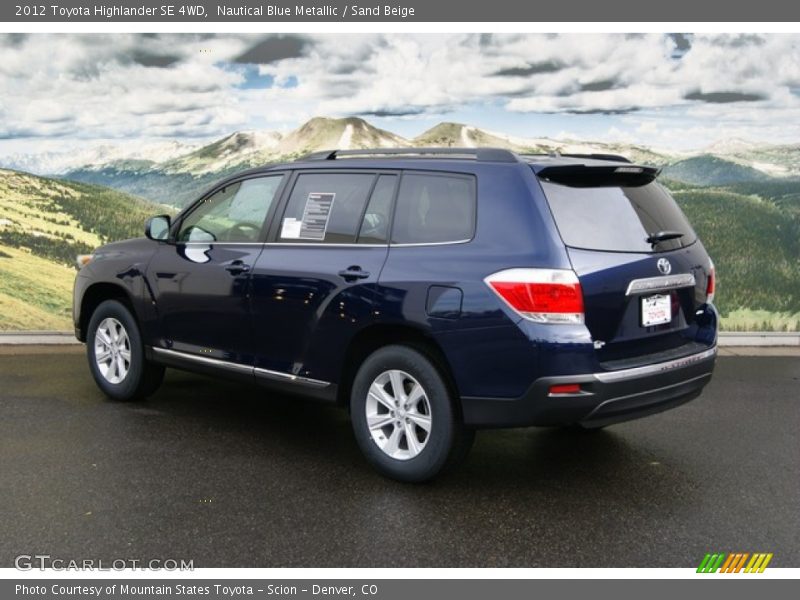 Nautical Blue Metallic / Sand Beige 2012 Toyota Highlander SE 4WD