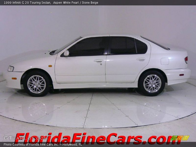 Aspen White Pearl / Stone Beige 1999 Infiniti G 20 Touring Sedan