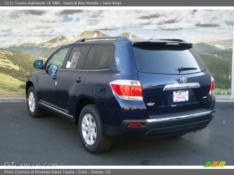 Nautical Blue Metallic / Sand Beige 2012 Toyota Highlander SE 4WD