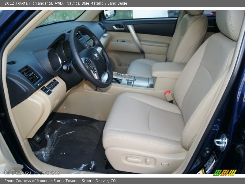 Nautical Blue Metallic / Sand Beige 2012 Toyota Highlander SE 4WD