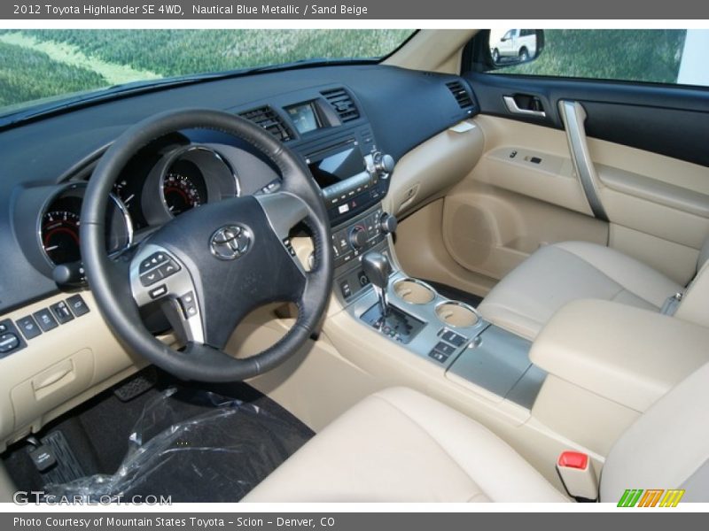 Nautical Blue Metallic / Sand Beige 2012 Toyota Highlander SE 4WD