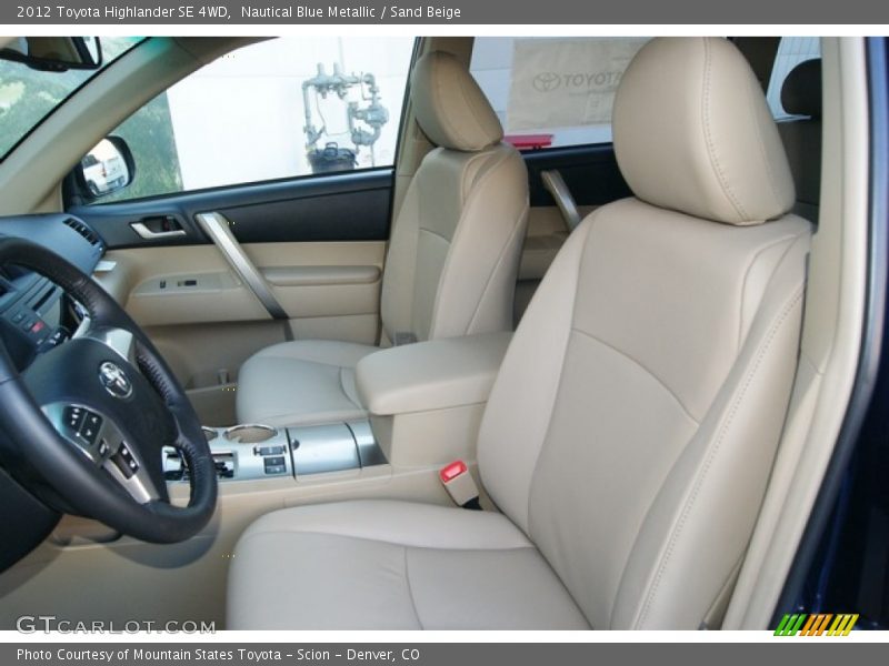 Nautical Blue Metallic / Sand Beige 2012 Toyota Highlander SE 4WD