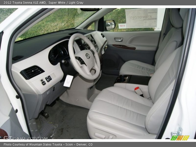 Super White / Light Gray 2012 Toyota Sienna XLE AWD