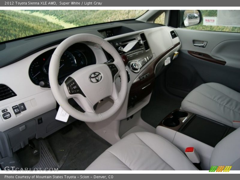 Super White / Light Gray 2012 Toyota Sienna XLE AWD