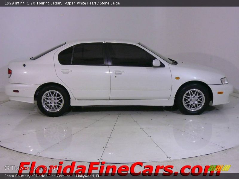 Aspen White Pearl / Stone Beige 1999 Infiniti G 20 Touring Sedan