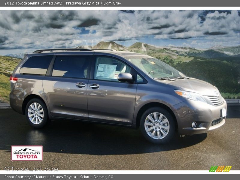 Predawn Gray Mica / Light Gray 2012 Toyota Sienna Limited AWD