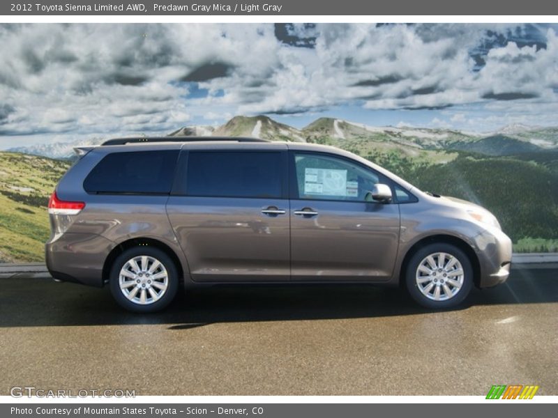 Predawn Gray Mica / Light Gray 2012 Toyota Sienna Limited AWD