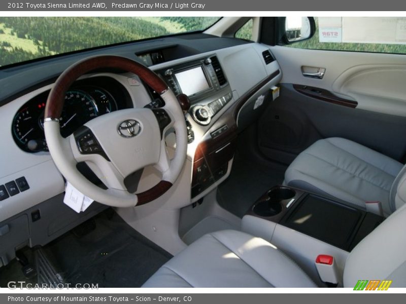 Predawn Gray Mica / Light Gray 2012 Toyota Sienna Limited AWD