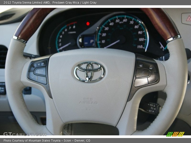 Predawn Gray Mica / Light Gray 2012 Toyota Sienna Limited AWD