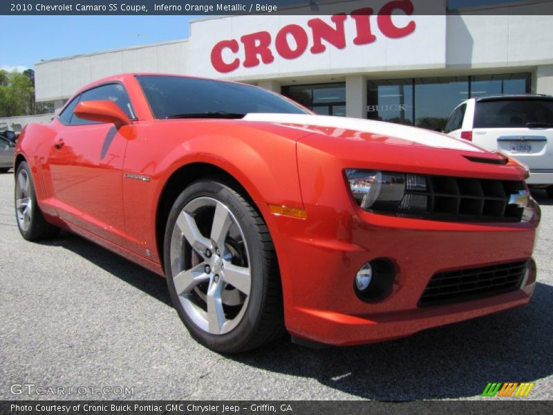 Inferno Orange Metallic / Beige 2010 Chevrolet Camaro SS Coupe