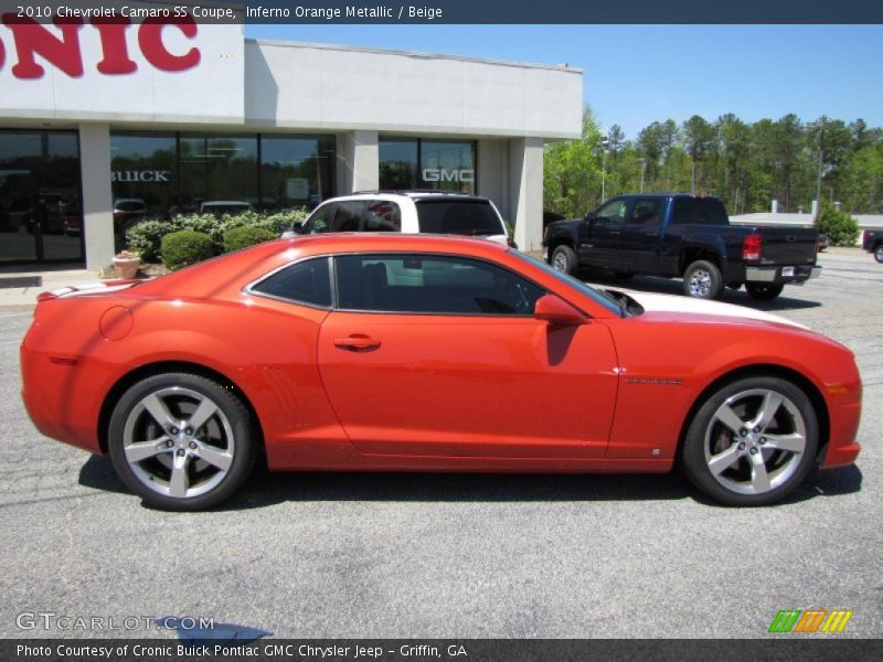 Inferno Orange Metallic / Beige 2010 Chevrolet Camaro SS Coupe