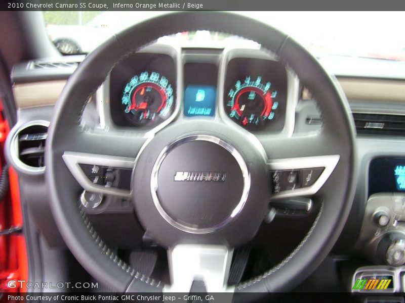 Inferno Orange Metallic / Beige 2010 Chevrolet Camaro SS Coupe