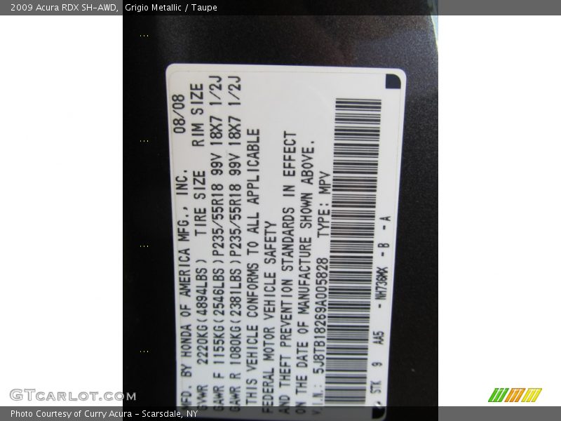 Grigio Metallic / Taupe 2009 Acura RDX SH-AWD