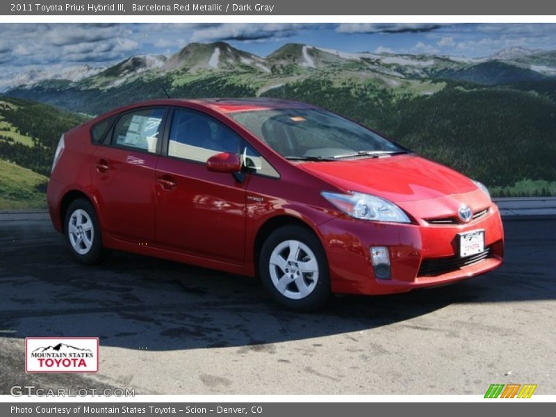 Barcelona Red Metallic / Dark Gray 2011 Toyota Prius Hybrid III