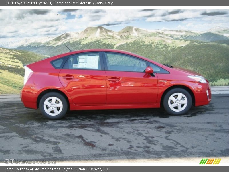 Barcelona Red Metallic / Dark Gray 2011 Toyota Prius Hybrid III