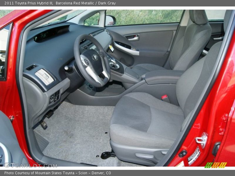 Barcelona Red Metallic / Dark Gray 2011 Toyota Prius Hybrid III