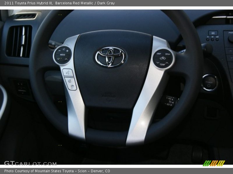 Barcelona Red Metallic / Dark Gray 2011 Toyota Prius Hybrid III