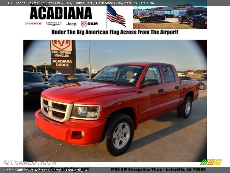 Flame Red / Dark Slate Gray/Medium Slate Gray 2010 Dodge Dakota Big Horn Crew Cab