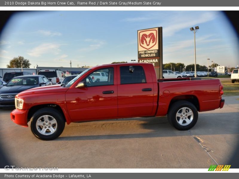 Flame Red / Dark Slate Gray/Medium Slate Gray 2010 Dodge Dakota Big Horn Crew Cab