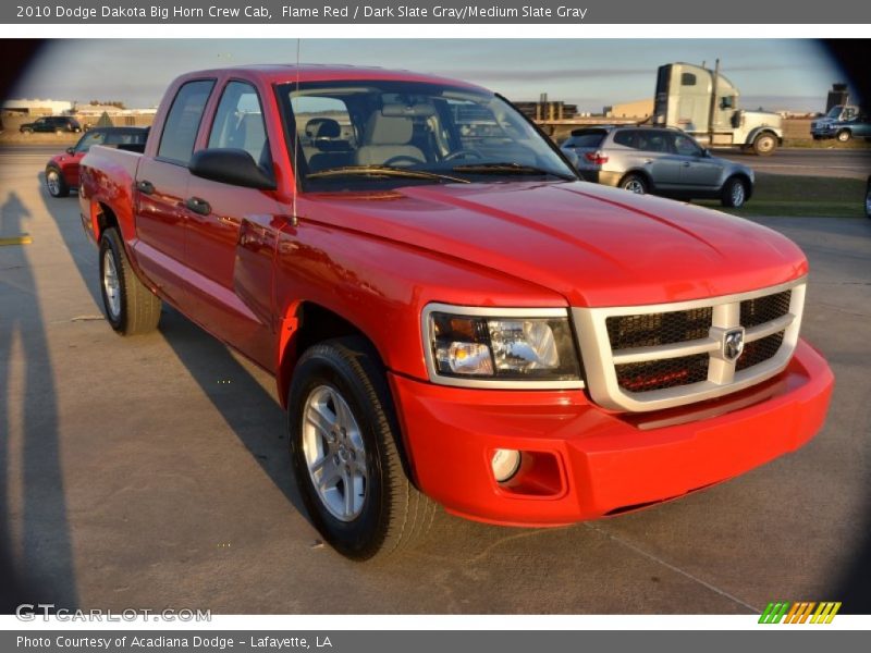 Flame Red / Dark Slate Gray/Medium Slate Gray 2010 Dodge Dakota Big Horn Crew Cab