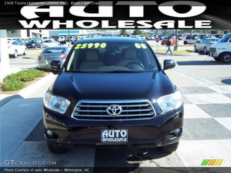 Black / Ash Gray 2008 Toyota Highlander Limited 4WD