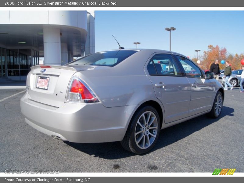 Silver Birch Metallic / Charcoal Black/Red 2008 Ford Fusion SE