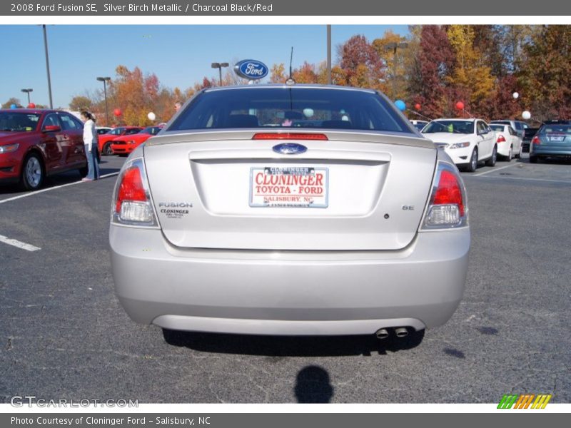 Silver Birch Metallic / Charcoal Black/Red 2008 Ford Fusion SE