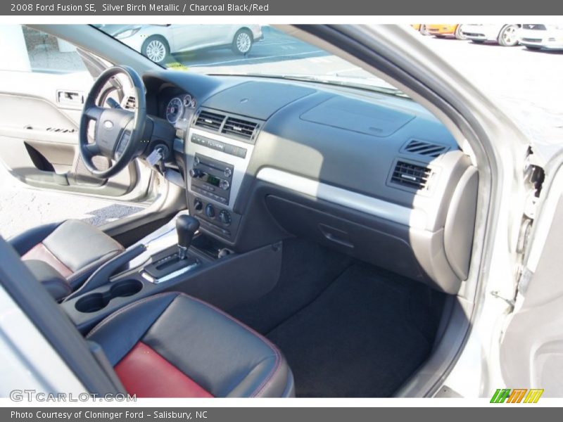 Silver Birch Metallic / Charcoal Black/Red 2008 Ford Fusion SE