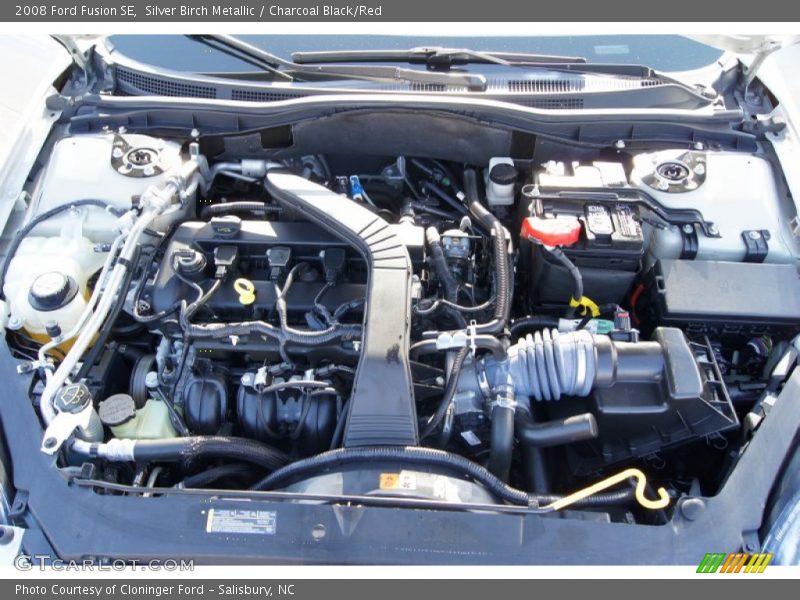 Silver Birch Metallic / Charcoal Black/Red 2008 Ford Fusion SE