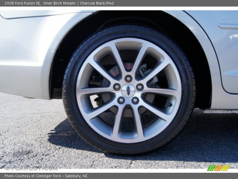 Silver Birch Metallic / Charcoal Black/Red 2008 Ford Fusion SE