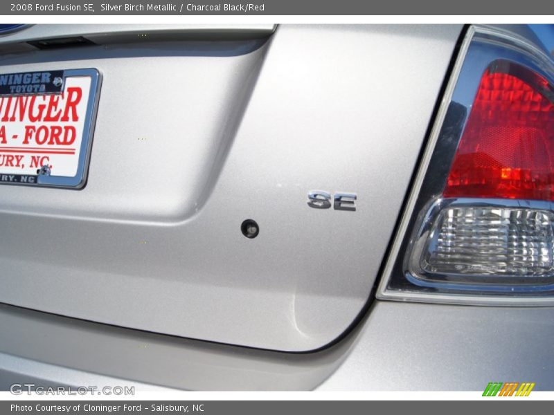 Silver Birch Metallic / Charcoal Black/Red 2008 Ford Fusion SE