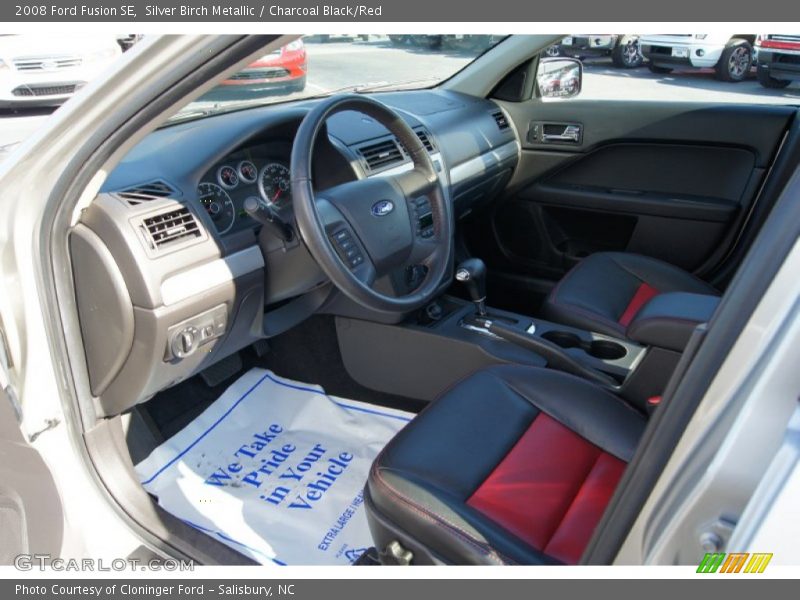 Silver Birch Metallic / Charcoal Black/Red 2008 Ford Fusion SE