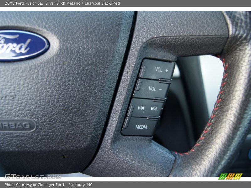 Silver Birch Metallic / Charcoal Black/Red 2008 Ford Fusion SE