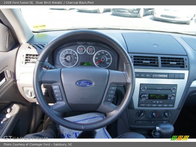 Silver Birch Metallic / Charcoal Black/Red 2008 Ford Fusion SE