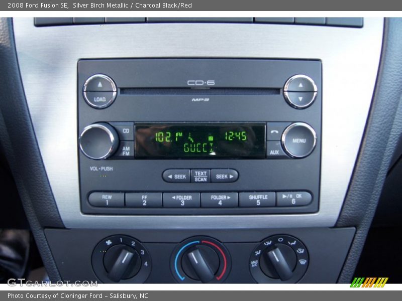 Silver Birch Metallic / Charcoal Black/Red 2008 Ford Fusion SE
