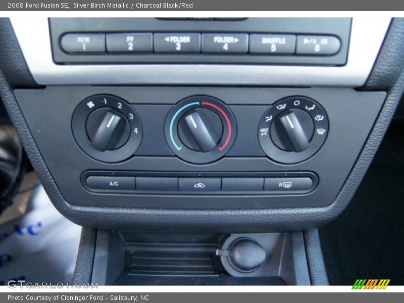 Silver Birch Metallic / Charcoal Black/Red 2008 Ford Fusion SE