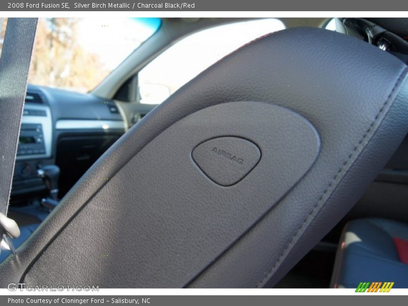 Silver Birch Metallic / Charcoal Black/Red 2008 Ford Fusion SE