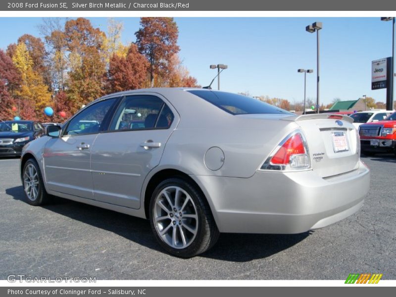 Silver Birch Metallic / Charcoal Black/Red 2008 Ford Fusion SE
