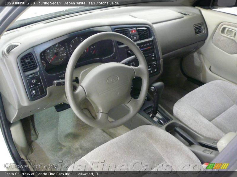 Aspen White Pearl / Stone Beige 1999 Infiniti G 20 Touring Sedan