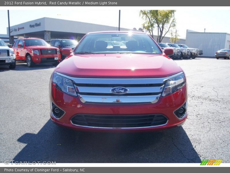 Red Candy Metallic / Medium Light Stone 2012 Ford Fusion Hybrid