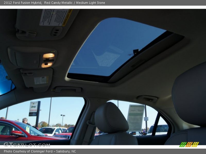 Red Candy Metallic / Medium Light Stone 2012 Ford Fusion Hybrid