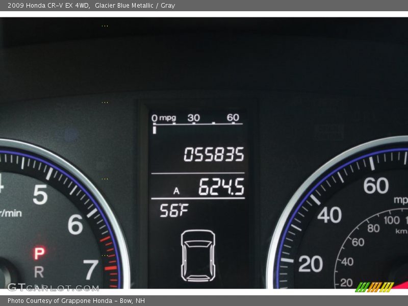 Glacier Blue Metallic / Gray 2009 Honda CR-V EX 4WD