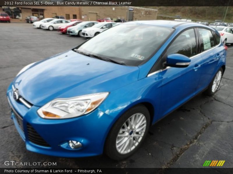 Blue Candy Metallic / Charcoal Black Leather 2012 Ford Focus SEL 5-Door