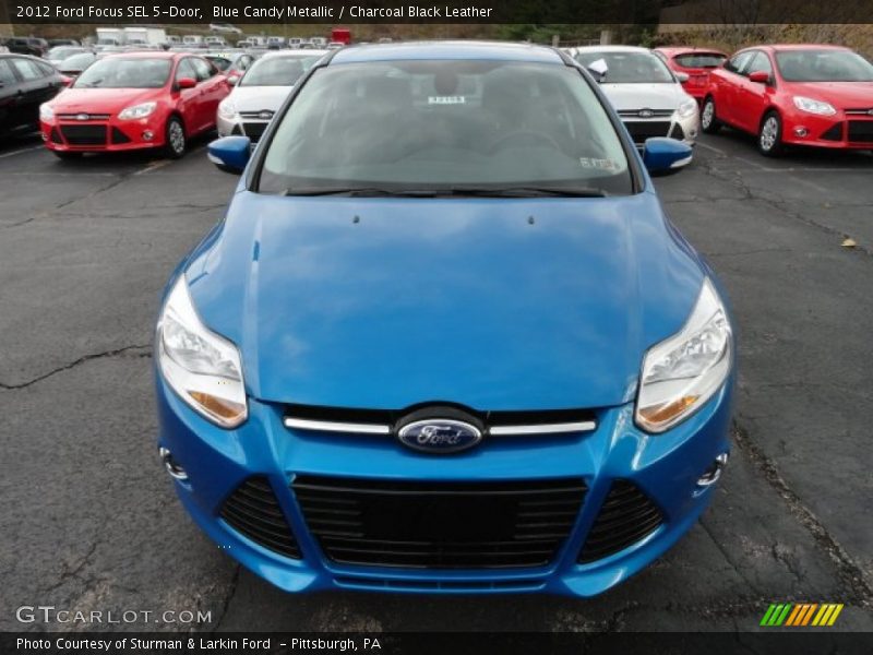 Blue Candy Metallic / Charcoal Black Leather 2012 Ford Focus SEL 5-Door