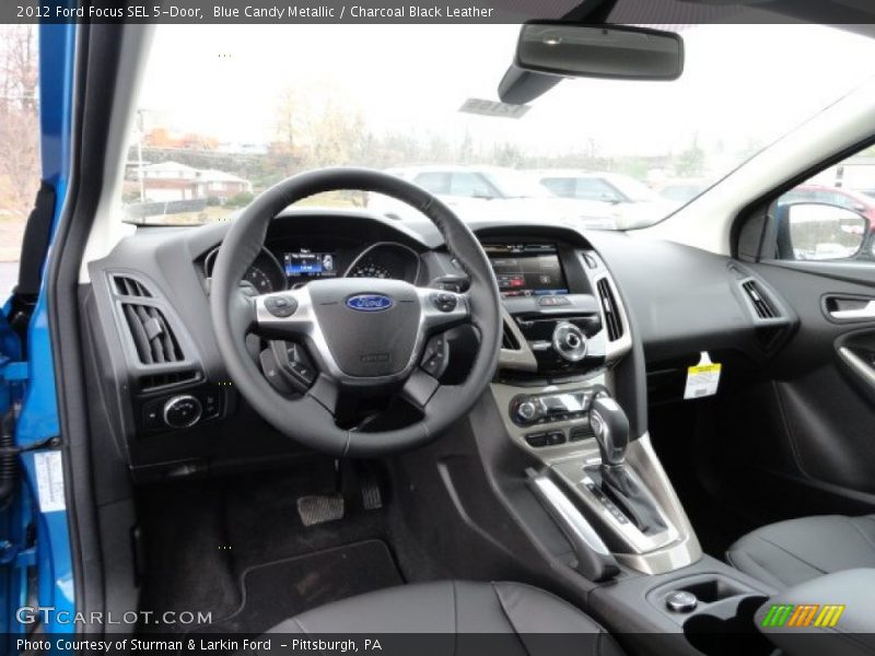 Blue Candy Metallic / Charcoal Black Leather 2012 Ford Focus SEL 5-Door