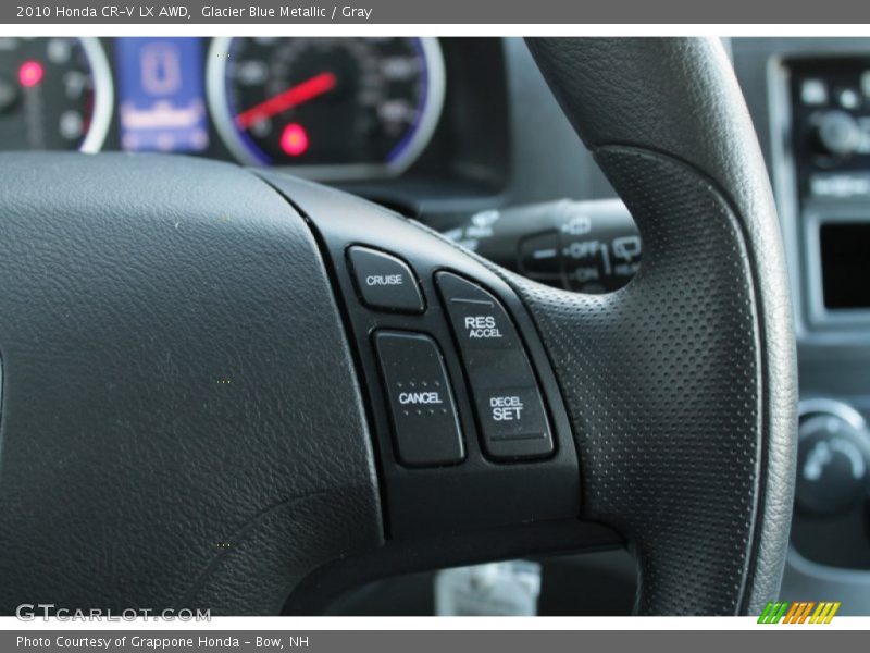 Glacier Blue Metallic / Gray 2010 Honda CR-V LX AWD